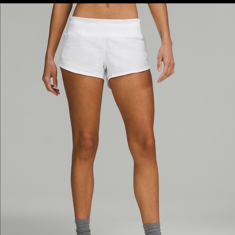 Lululemon white speed up shorts